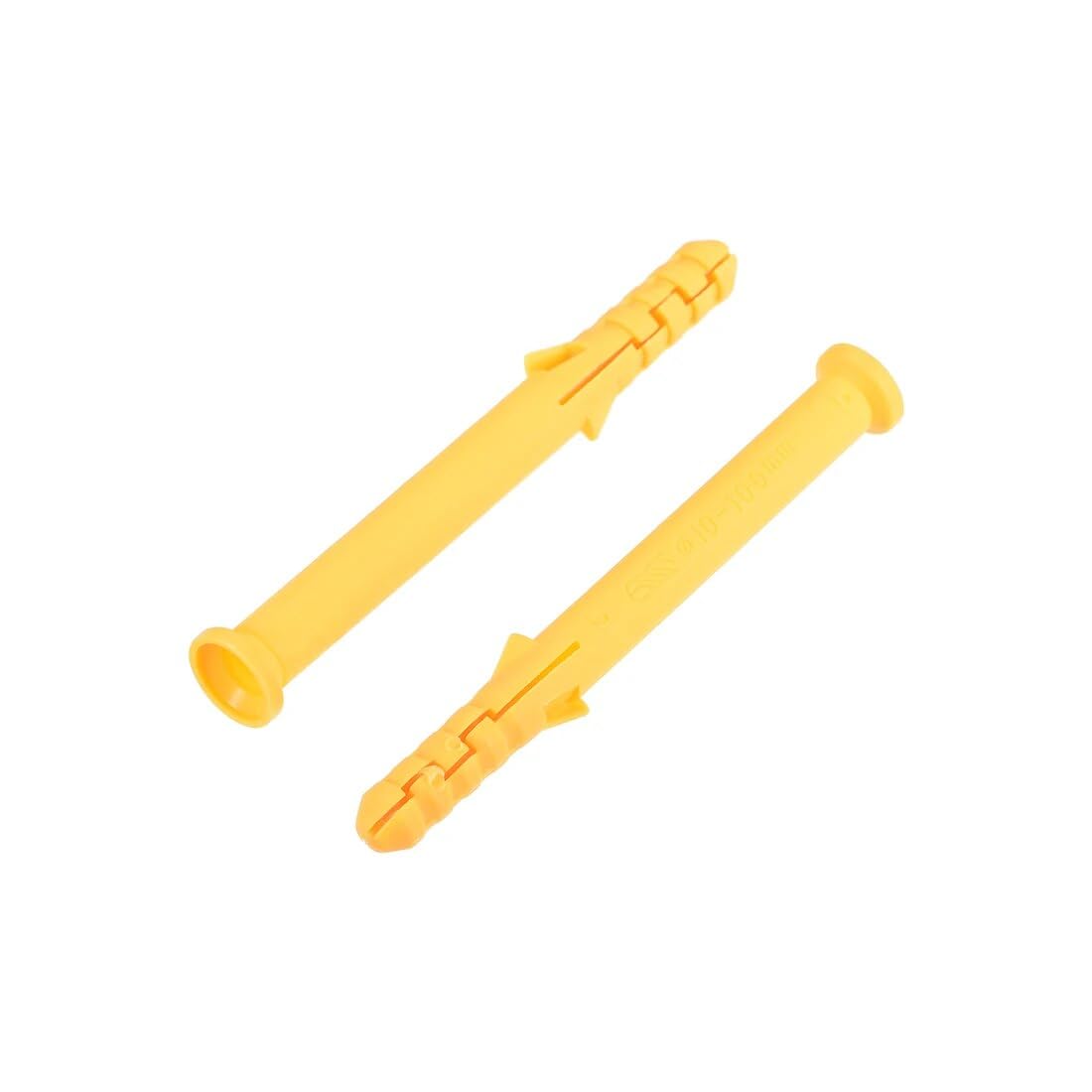 Tacos， Tubo de expansión de plástico de 20 Piezas de 10 mm x 100 mm for Columna de hormigón, Anclaje de Pared, Color Amarillo, for Uso doméstico y de jardín.