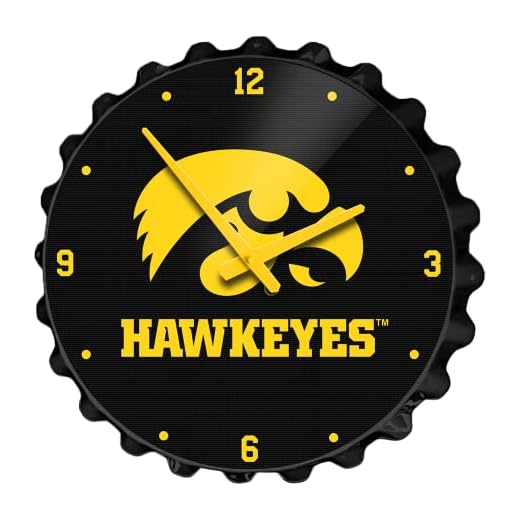The Fan Brand NCAA Bottle Cap Wall Clock Sports Team Bar Sign DÃ©cor Home, Dorm, Garage, Office