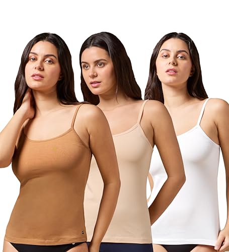 Image of URBAN ADVENTURE Ultra Soft Cotton Spandex Regular Fit Spaghetti Camisole for Women