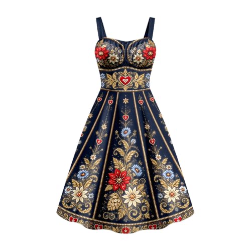 Dirndl Dresses Women Floral Print Oktoberfest October Festival Costume - image 4