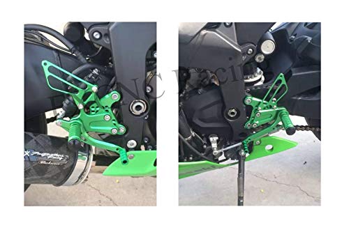 Fxcnc Cnc Billet Motorcycle Adjustable Rearset Foot Pegs Rear Set Footrests Compatible With Ninja Zx6R Zx636 Zx-6R 636 2009-2020 #TOP6