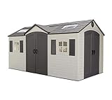 Lifetime 60079 Outdoor Storage Dual Entry Shed, 15 x 8 ft, Desert Sand