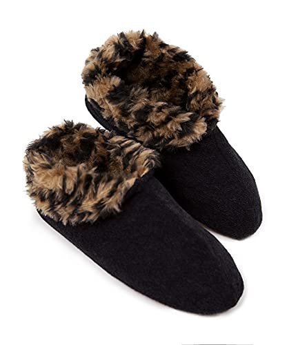 Pantufa feminina botinha preta com pelo (37a38)