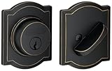 Schlage Lock Company Single Cylinder Deadbolt with Camelot Trim, Aged Bronze (B60 N CAM 716)