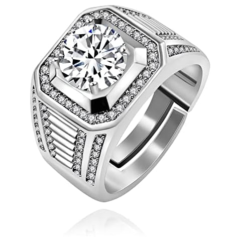 Uloveido Adjustable Cubic Zirconia Wedding Band Set Cover