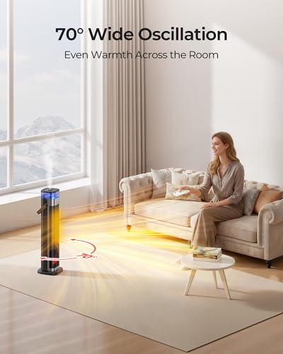 Electric Heater for Home, 3 in 1 Portable Space Heater with Humidifier and Ambient Light, 2000W Ceramic Room Heater, 3 Modes, 12H Timer, Remote Control, Overheat and Tip Over Protection - Image 3
