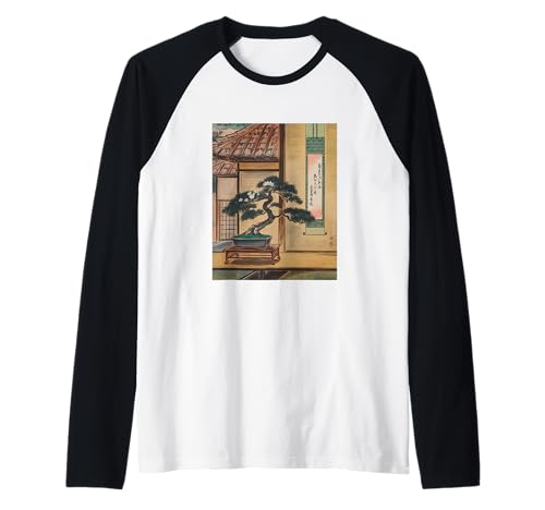 Japanischer Bonsai-Baum, traditioneller Zen-Vintage-Stil Raglan