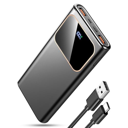 Power Bank Fast Charging 10000mAh 22.5W Portable Charger USB C Input & Output Powerbank with LED Display PD3.0 QC4.0 Phone Battery Pack for iPhone17/16/15/14/13/12 Android More2026 Black
