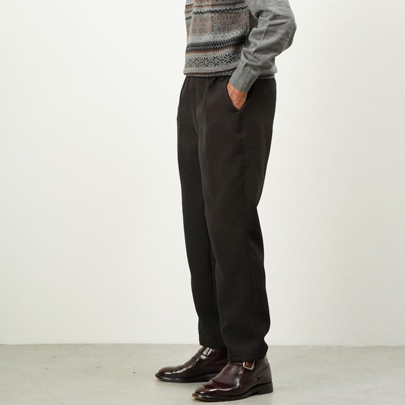 [TCマート] 日本製 蓄熱保温サーモトロン ウール調 総ゴム 裏起毛 スラックスパンツ 股下65cm メンズ 紳士 プレゼント シ