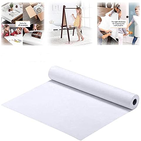 10m White Drawing Paper Roll Arts Paper Roll,Drawing Paper for Paints, Wall Art, Easel Paper, Fadeless Bulletin Board Paper Children Art Sketch Paint Painting Board Cover