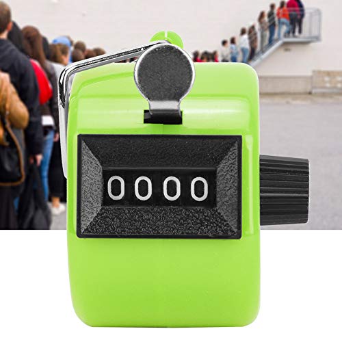 Rankomu Handzähler Zähler, 4-Stellige Zähler mechanischer Palm-Click-Zähler für Sport, Coaching, Stricken, Golf und Reihenzähler (Grün)