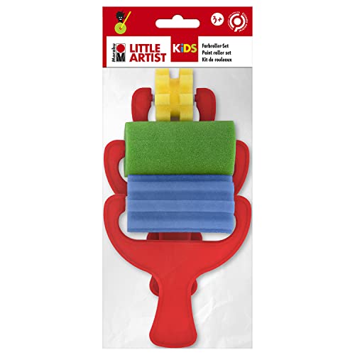 Marabu KiDS Little Artist, Farbroller Set aus Schaumstoff, Schwamm Roller mit 3...