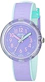 Flik Flak Kids' Color Blast Quartz Polyester Strap, Purple, 14 Casual Watch (Model: ZFPNP044)