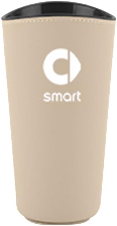 Car Trash Can for Smart #1#3#5 Leather Portable Garbage Can Organizer Multifunctional Trash Can Emblem Interior Accessories,Normal-Beige