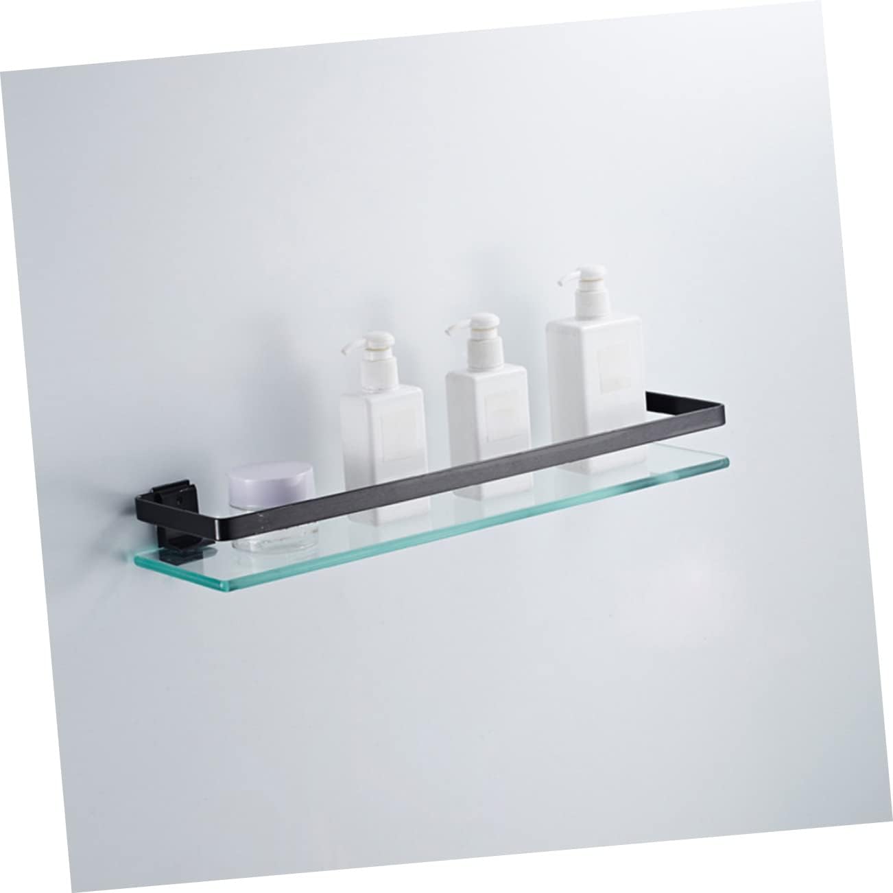 Door Organizer Tempered Glass Shelf Glass Storage -Mounted for Bathroom Decor