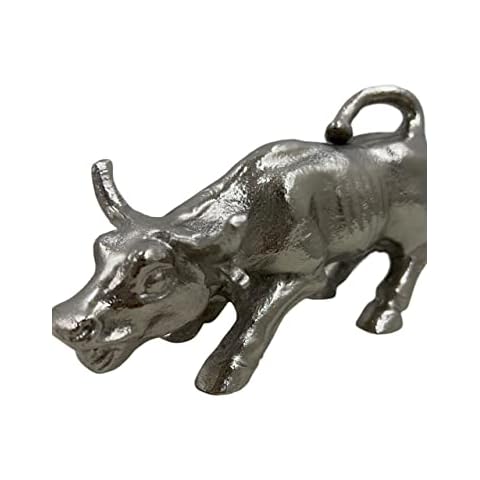 Home Decoration Antique Silver Finish Bull Represents Good Luck of Life Figurine for Living Room Home Decorations and Office Cover