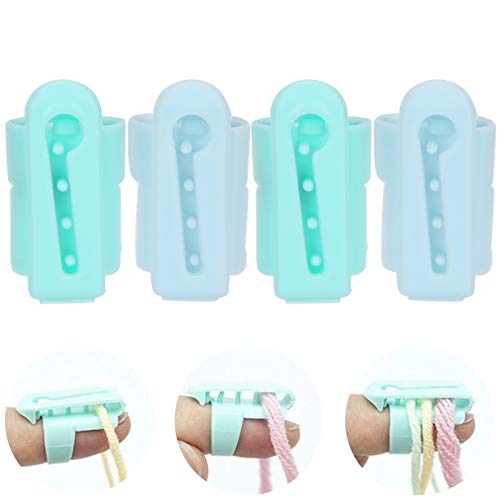 Guía de Hilo de Plástico para Tejer, 4 Piezas, Soporte de Dedo para Ganchillo, Accesorios de Manualidades