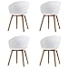 Produktbild Naturelifestore 4er Set Esszimmerstuhl Scandinavian Sessel Beistellstuhl Retro-Design mit Soliden Metallbeinen, Weiß