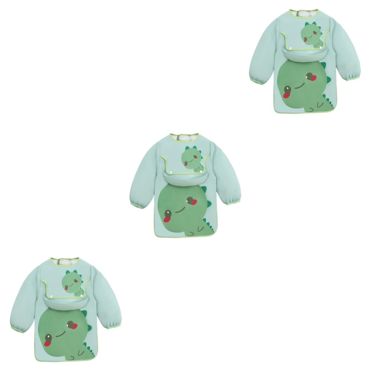 ifundom 3pièces Bavoir Étanche Pour Garçon Fille Avec Manches Longues Motif Cartoon Tablier Lovable Pour Repas Et Jeux Complète Les Taches
