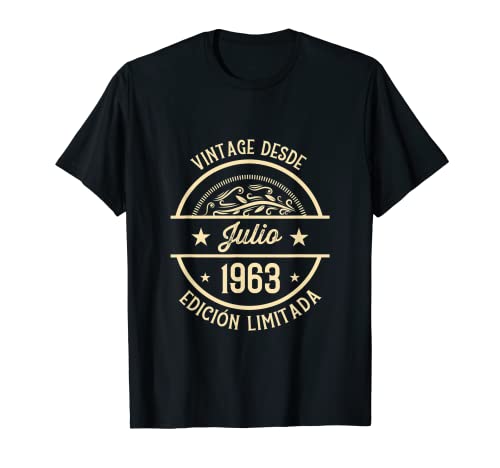 Cumpleaños Hombre Regalos Vintage Desde Julio 1963 Camiseta