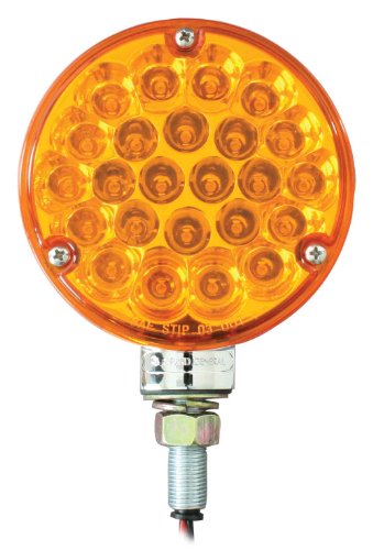 Grand General 78360 Amber/Red 4" Round Double Faced Pearl 24-LED Pedestal Light with Chrome Die Cast Housing by Grand General - Image 6
