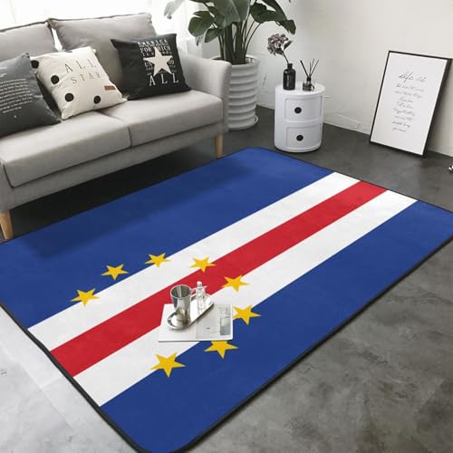 Tapis de salon imprimé drapeau Cap-Vert grand tapis de sol chambre