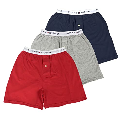 [トミーヒルフィガー] 【3枚セット】 トランクス メンズ 下着 ブランド ロゴ アンダーウェア 無地 パンツ ギフト クラシックフィット S マホガニー レッド 赤 ヘザーグレー ネイビー [並行輸入品]