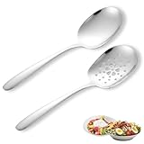 Lange Löffel Edelstahl Servierlöffel, Vorlegelöffel Gemüselöffel Serving Spoon, 2 Stück Lange Löffel Mit Ausgießer, 304 Edelstahl Servierlöffel Edelstahl ﻿