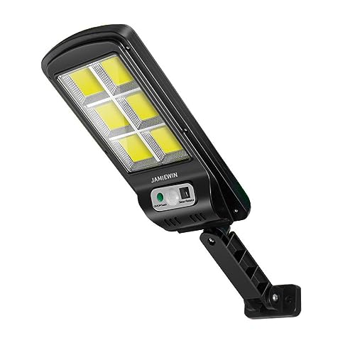 JAMIEWIN 120 led Solar Street Lights Outdoor Solar Security Wall Light Motion Sensor with 3 Lighting Modes for Porch Gutter Barn Garden Deck Fence Patio Path