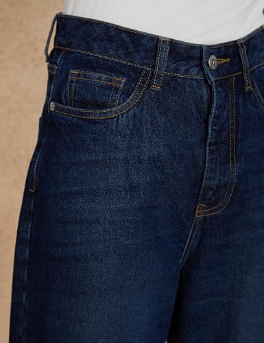 Image of Amazon Brand - Symbol Women's Barrel Fit Denim Jeans | Tapered Balloon | High Rise | Ankle Length (Available in Plus Sizes)