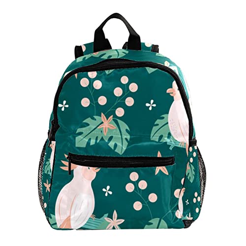 Sac à dos étudiant cacatoès blanc motif perroquet multicolore pour garçons et filles