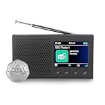 Roxel Pocket DAB/DAB+ and FM Radio | Rechargeable Battery Pocket Radio with10+ Hours Playback |, Dual Alarm, 20 Presets, and Full Colour LED Display | USB, Headphone Jack