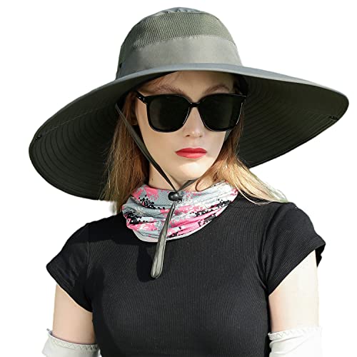 Image of Wide Brim Sun Hat for Men Women UV Protection Ventilated Summer Hats for Fishing Hiking Garden Beach