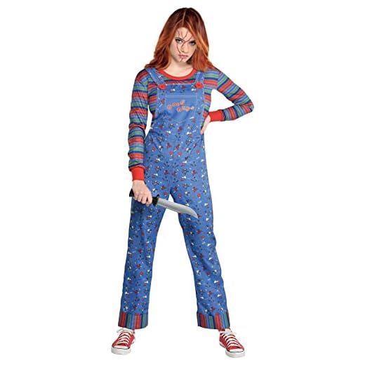 Party City Chucky Halloween Costume for Women, Child’s Play, Large (10-12), with Jumpsuit