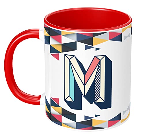 Image of 3D Colorful Alphabet Letter M Printed Coffee Mug For Girls Boys Friends Love Kids Best Gift For Birthday Anniversary Initial Letter M (Microwave Safe Ceramic Tea Coffee Mug-350ml) - ABV3TM2 114