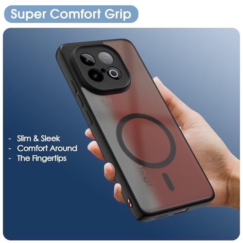 Image of Pikkme Back Cover for iQOO Neo 10 5G / Vivo Y300 GT 5G Compatible with Mag-Safe Smoke Back | Shockproof Design | Hard Transparent Back Case (Black Smoke Mag-Safe)