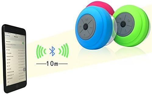 Bluetooth Waterproof Wireless Speaker with Color Changing LED Lights. IPX4 Waterproof Rating with Removable Suction Cup, Handsfree Speakerphone & MicroSD Slot for Local Playback!