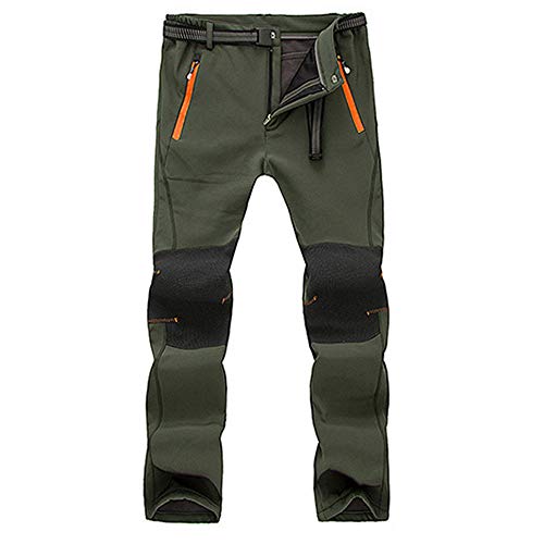 BaZhaHei Mujer Hombre Pantalones de Trekking Softshell Impermeables Resistente Escalada Vellón cálido Pantalones cáscara Viento Impermeable Invierno Gruesa Senderismo esquí Pantalón