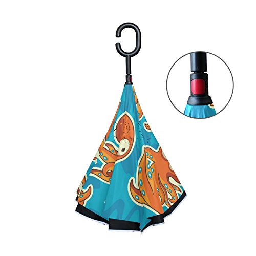 Guarda-chuva invertido de camada dupla ALAZA para carros, guarda-chuva invertido, polvo, desenho eng