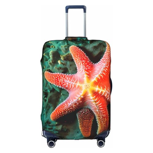 Cvnbmakk 海のヒトデプリント 旅行荷物カバー、防水防塵保護カバー 18-32インチのスーツケース用, ホワイト。, X-Large