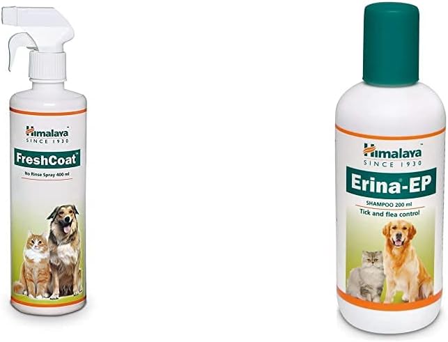 Himalaya Fresh Coat, 400ml & Erina-EP Tick and Flea Control Shampoo, 200 ml