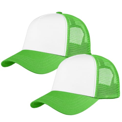 Image of Falari 5-Panel Mesh Baseball Cap, Trucker Hat, Structured Plain Design, Cotton, Adjustable Size