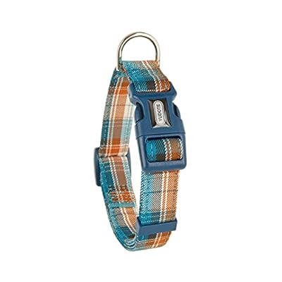 YUDOTE Soft Dog Collar Cloth Wrapped British Style Plaid Collars Non-irritant for Small Dogs with Sensitive Skin,Blue