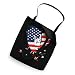 Sign Language ASL I Love You Heart Scratch Ripped USA Flag Tote Bag