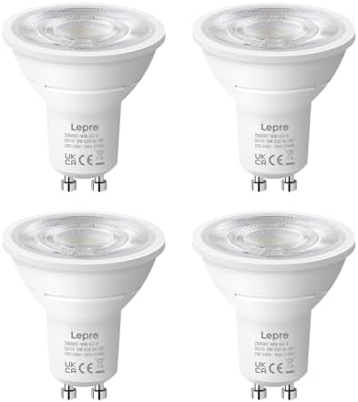 Lepro GU10 LED Warm White 6 W Bulbs, 630 lm, Not Dimmable | 2700K Warm White, 38° Beam Angle, Energy Saving GU 10 LED Bulbs for Living Room, Kitchen, Bedroom, Pack of 4 - View 3
