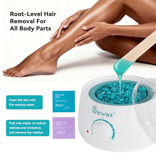 Image of Waxing Kit for Women &Men - Wewax Wax Warmer for Hair Removal, Hard Wax Kit with 50g 6 Bags Hard Wax Beans for Full Body, Brazilian, Legs, Arms at Home