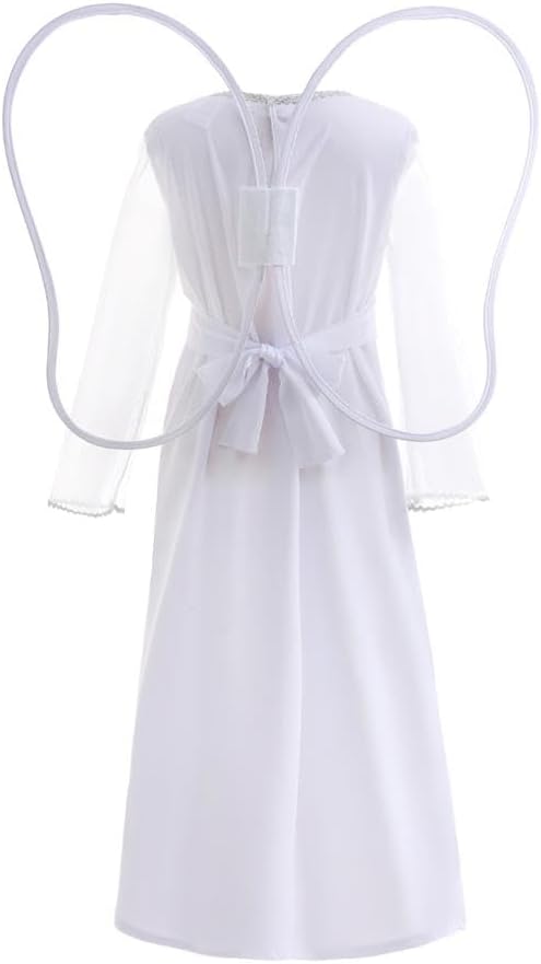 Lito Angels Toddler Kids Girls White Angel Costume Fancy Dress Up set with Wings and Halo Headband Size 4T to 12