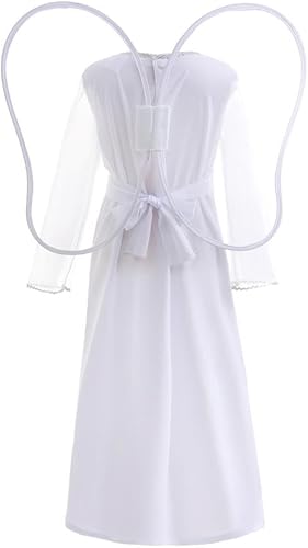 Miniatura 2 de Lito Angels Disfraz de ángel blanco para niñas pequeñas con alas y diadema de halo, talla 4T a 12
