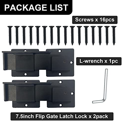 2Pack 7.5'' Flip Gate Latch Lock With Padlock Holes Adjustable Rust-Resistant Solid Heavy Duty Door Latch For Sliding And Swing Open Door #TOP6