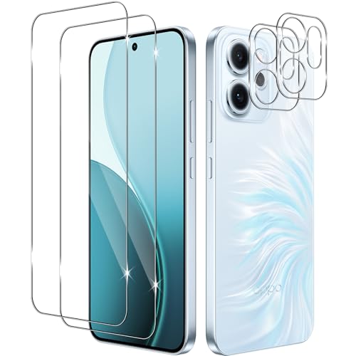 Yenwen Schutzfolie für OPPO Reno 14 FS / 14F für Panzerglas, 2 Stück Panzer Glas mit 2 Stück Kameraschutz, 9H Festigkeit Schutzglas Anti-Kratzer Folie Bildschirmschutz für OPPO Reno14 FS / Reno14 F